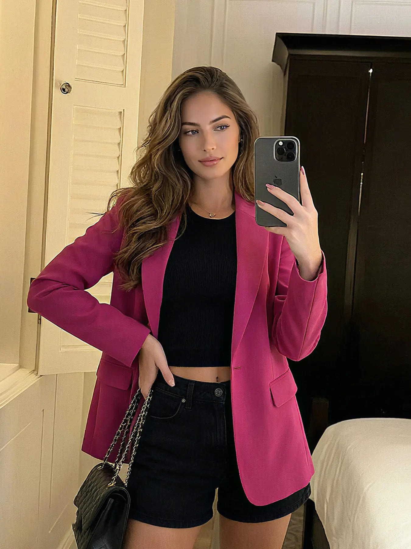 Women's Casual Loose Fit Business Style Jacket, Spring Season Regular Length Suit Outerwear, Plain Design Everyday Daily Wear Womenswear