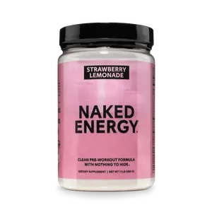 Naked Energy - Strawberry Lemonade Pre Workout Supplement - 30 Servings - Vegan Formula for Energy Strength & Power with Creatine, Arginine & Beta-Alanine - No Additives or Artificial Sweeteners
