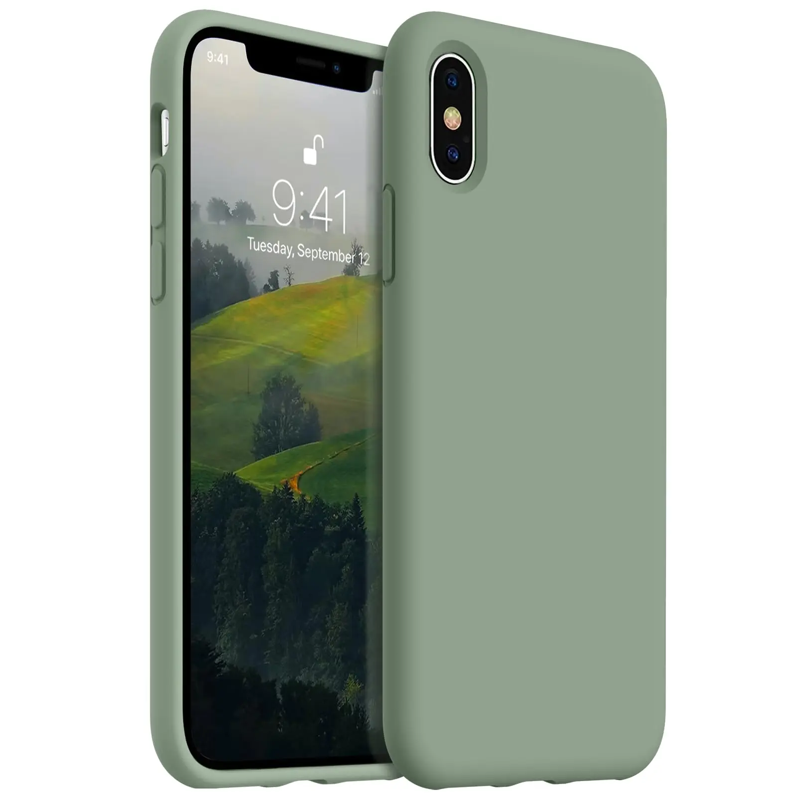 OTOFLY Durable Liquid Silicone Case with Screen Protector for iPhone X, XS, XR, XS Max - 360-Degree Protection, Shock-Resistant, Fingerprint-Proof, Slim, Elegant, Wireless Charging Compatible, Handle-Integrated Full Body Phone Accessory Protector