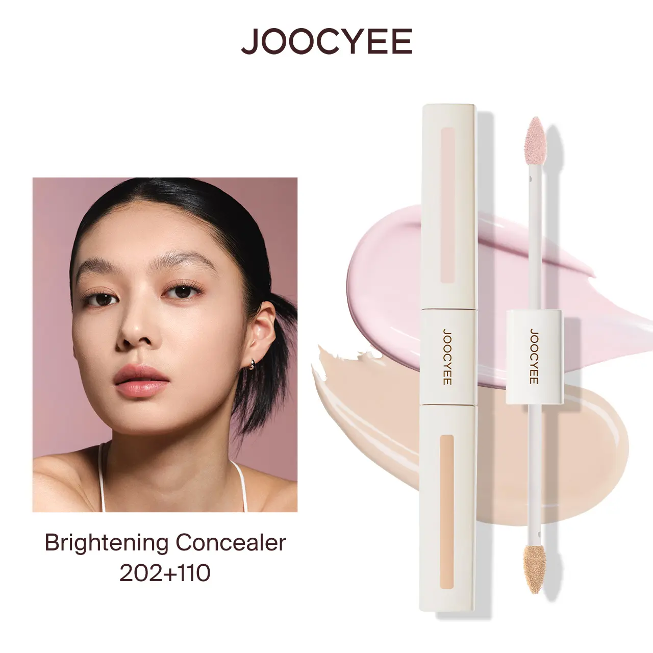 JOOCYEE Airy Wear Double-Sided Concealer - Color Correcting, High-Coverage, Lightweight, Hydrating, Brightening, Blemish & Dark Circle Coverage, Natural Finish, Beginner-Friendly, Multi-Shade, Portable, All Skin Types, Everyday Use, Cosmetic, Color Correc