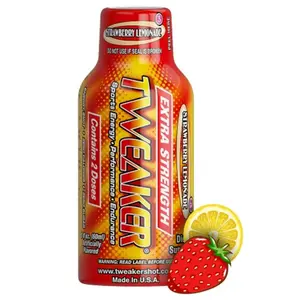 12x Tweaker Energy Extra Strength Strawberry Lemonade - Sports Drink Beverage Liquid Caffeine Shot Focus Alertness Vitamin B Supplement Performance Enhancement Workout Hydration Fitness Bulk Lot Bundle Wholesale Wholesale 12ct 2oz