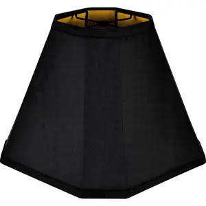 Bell Lamp Shades Set of 1 Black Scalloped Lamp Shade, Replacement Lamp Shade For Floor & Table Lamp, 6.5"Top x 13"Bottom x 11.2"Slant Height x 10.5''Vertical Height(Spider), Easy Assembly