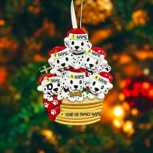 Personalized 6 Family Dalmatian Ornament | Dog Lover Christmas Keepsake