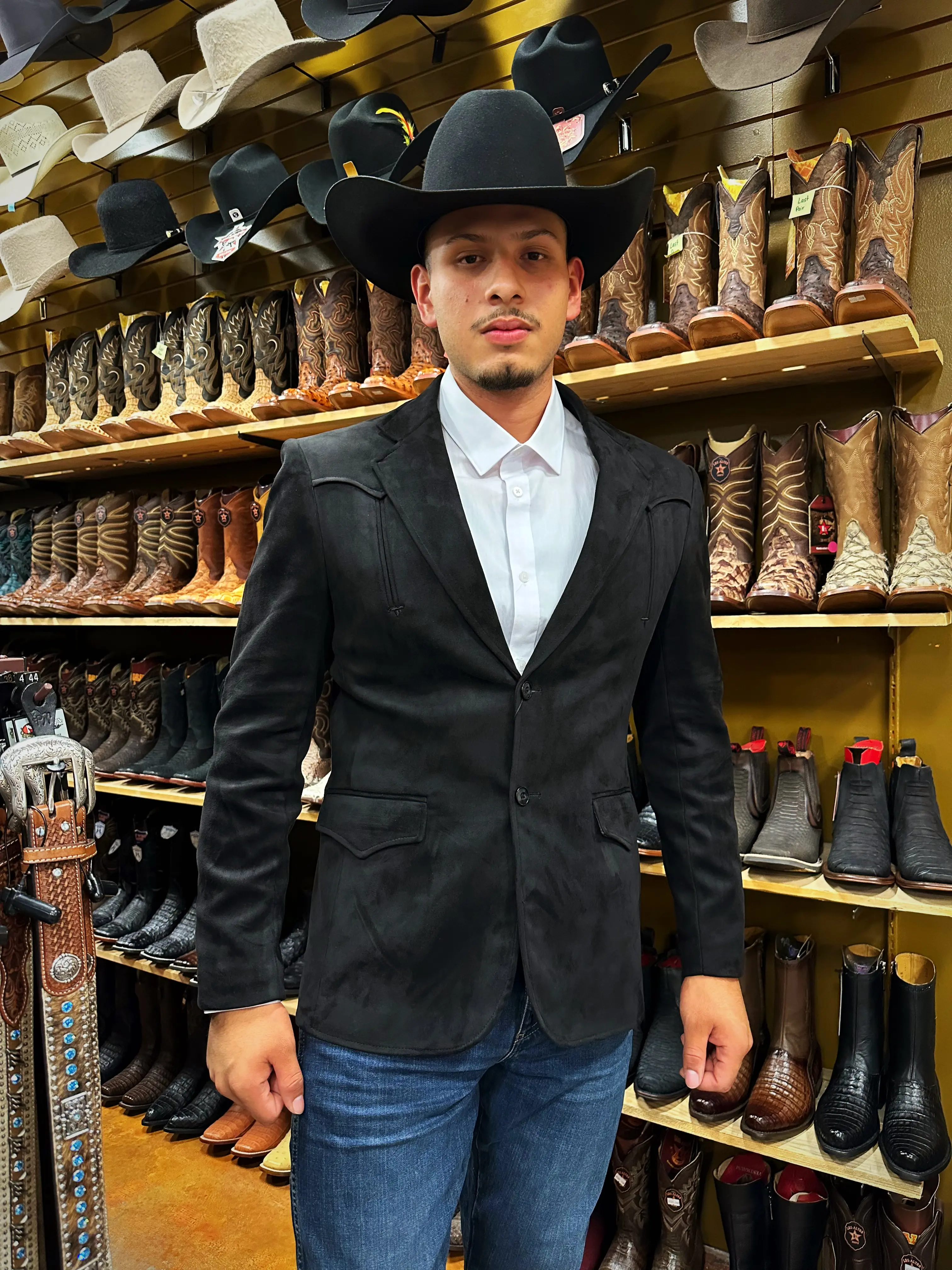 "BARABAS" Suede Blazer (Black) "BARABAS" Suede Blazer (Black)