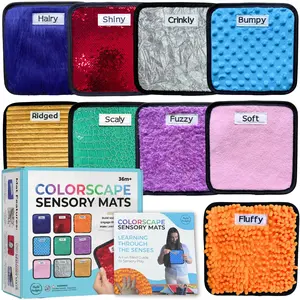 9 Labeled Sensory Mats w/Lesson Plans | Autism Sensory Products | Special Needs, Elementary, Preschool Classroom Must Haves | Montessori Toys | Sensory Tiles for Sensory Wall Toys | Autism Learning Materials | Classroom Essentials | Teacher Tools ESE SPED