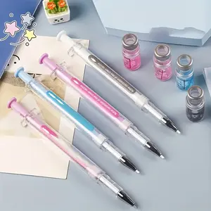 4pcs, Neutral pen, novel vaccine shapes, needle ball writing pen, quick-drying ink, doctor and nurse gifts, stationery office supplies, decompression syringe design, random colors, Professional Writing, Novelty Pen Design, Quirky Stationery, Durable