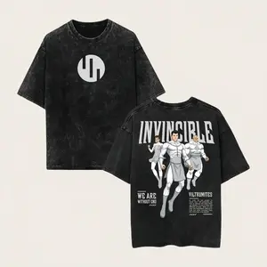 Invincible Viltrumites Vintage Washed Graphic Tee, Oversized Black Unisex T-Shirt "We Are Without End" Streetwear,funny graphic tee, men’s trendy t-shirts,