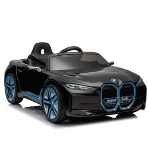 [Hot sale]Licensed BMW I4,[12v] Kids ride on car 2.4G W/Parents Remote Control,electric car for kids,Three speed adjustable,Power display, USB,MP3 ,Bluetooth,LED light,Two-point safety belt,story Black Plastic