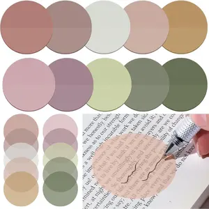 500 Sheets Transparent Sticky Notes Round Translucent Sticky Notes Tabs Colorful Page Flags Stickers Clear Book Markers  Journaling Office  to School Supplies(1.75 Inch,Colorful)