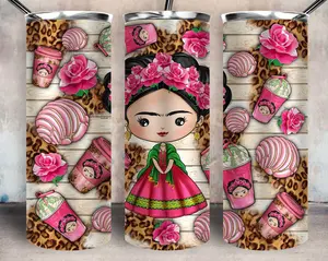 Frida Conchas Tumbler, Mexican Gift, Cute Cup