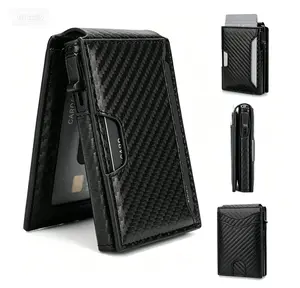 Wallet for Men, Mens Minimalist Wallet, Slim Wallet 6-9 Card, RFID Blocking Smart Pop Up Card Wallet,Credit Card Holder Bifold Wallet