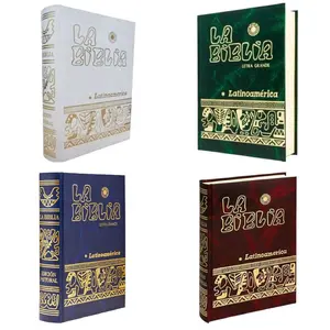 Biblia Catolica GRANDE Latinoamericana SIN INDICE, Letra Grande 6.5"anchox9"alto PASTA DURA En color Blanco, verde, Azul o Burgandy Brand New NUEVA Religious art image, home decor, wall decor, church events, gifts