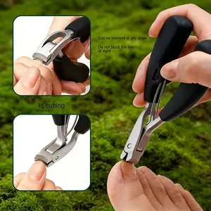 Large Opening Curved Nail Clippers, Triple Anti-Splash Storage Heavy Duty Trimmer for Thick Toenails and Elderly Daily Use