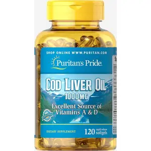 Puritans Pride Cod Liver Oil, 1000 Mg, 120 Count