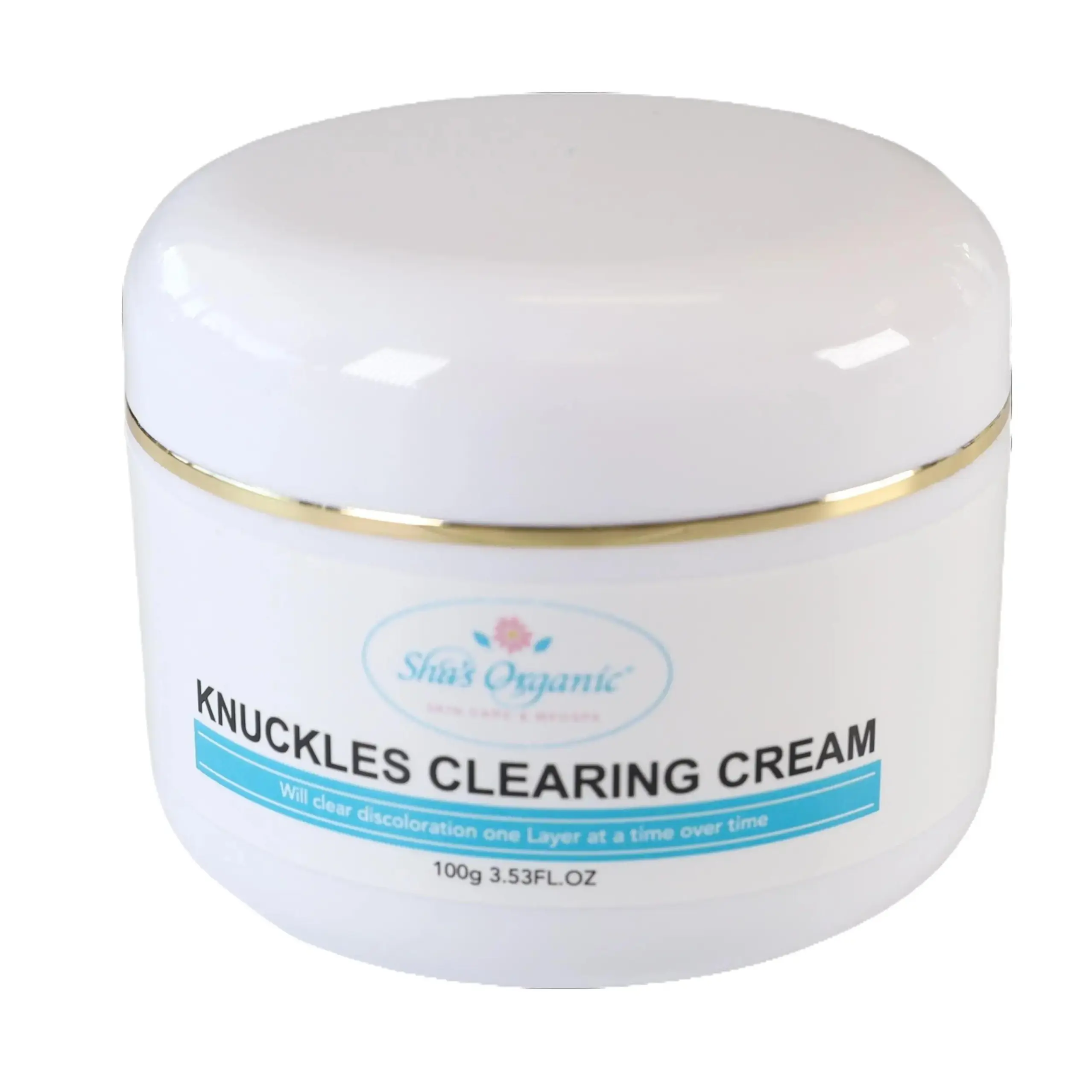 Sha's Organic Skincare 100g Organic Knuckles Clearing & Discoloration Moisturizer - Cruelty-Free, Hydrating, Evening Formula with Aloe Vera, Sunflower, Green Tea, Eases Dry Skin, Suits All Skin Types for Adults