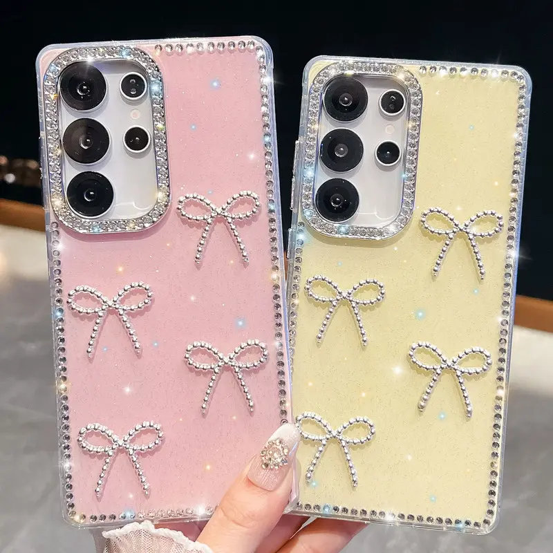 Compatible with for s26 S25 S24 S23 Plus A phone case with a bow pattern phone case-hn1218-1