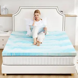 Mattress Topper Queen Cooling Gel Infused Memory Foam Bed Toppers for Queen Size Bed, Soft Mattress Pads for Sleeper Sofa full size mattress