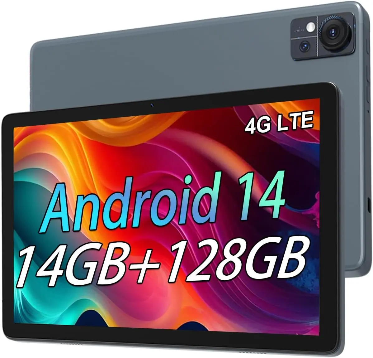 Tablets, 10.1" Android Tablet with 14GB RAM 128GB ROM 1280 * 800 Incell Screen, Octa-core Processor 7000mAh Battery, 5GWi-Fi & 4G LTE, BT 5.0, Dual Camera,GPS, Face Unlock Tablets，