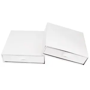 1/2/4/10-piece cardboard jewelry boxes, drawer-style, white cardboard jewelry gift boxes with black sponge, stackable jewelry gift boxes, bulk for necklaces, bracelets, earrings, jewelry gift storage and display