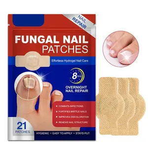 21 Count/bag Fungal Nail Patches for Damaged Nails Toenail Repair Patches, Repair Solution with Moisture Breathable Comfortable Elastic Fabric for Simple Foot Nail Care - Daily Care Nails Kit Set