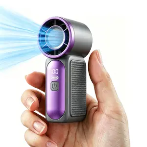 Portable Handheld Mini Fan - 16900 RPM High Velocity, 5 Speeds with LED Display, Lightweight & USB Rechargeable Turbo Fan for Makeup, Travel, Outdoor - Small Personal Fan Gift