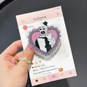 Creepy Clown MagSafe Phone Grip, Cute Clown with Heart, Kawaii Phone Holder, Gift for Couples sticky magnetic mount