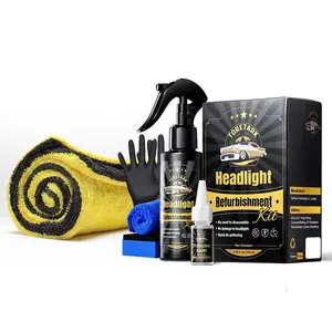 Toretark Car No-Sand Car Headlight Restoration Kits+Microfiber Car-Specific Dry Towel（100ML Repair Riquid + 10ML Rrystal Plating Agent），Crystal Clear Coating for Oxdation，Yellowing & Scratch Repair，Best Gift For Christmas.