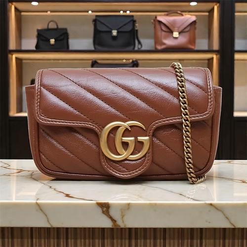 Pre-owned leatehr Shoulder Bags Gucci GG Marmont Super mini shoulder bag BGP202319