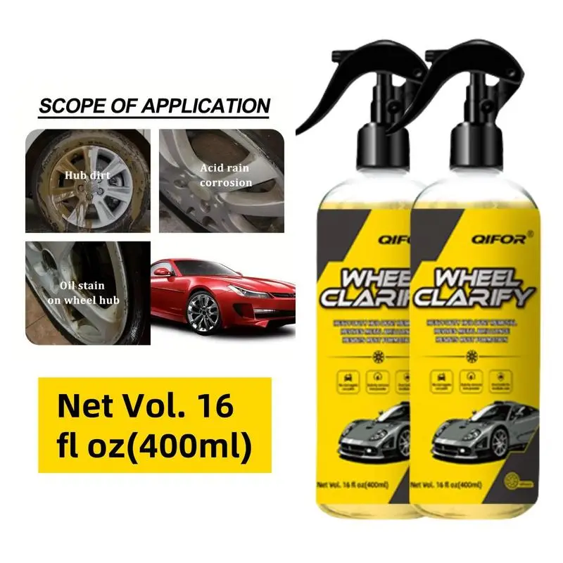 QIFOR Automotive Rust Remover Spray - Fast-Acting Rust & Iron Converter, Degreaser Cleaner, Paint & Wheel Rim-Safe Metal Surface Restorer for Cars, Motorcycles (Car Detailing Chemical)
