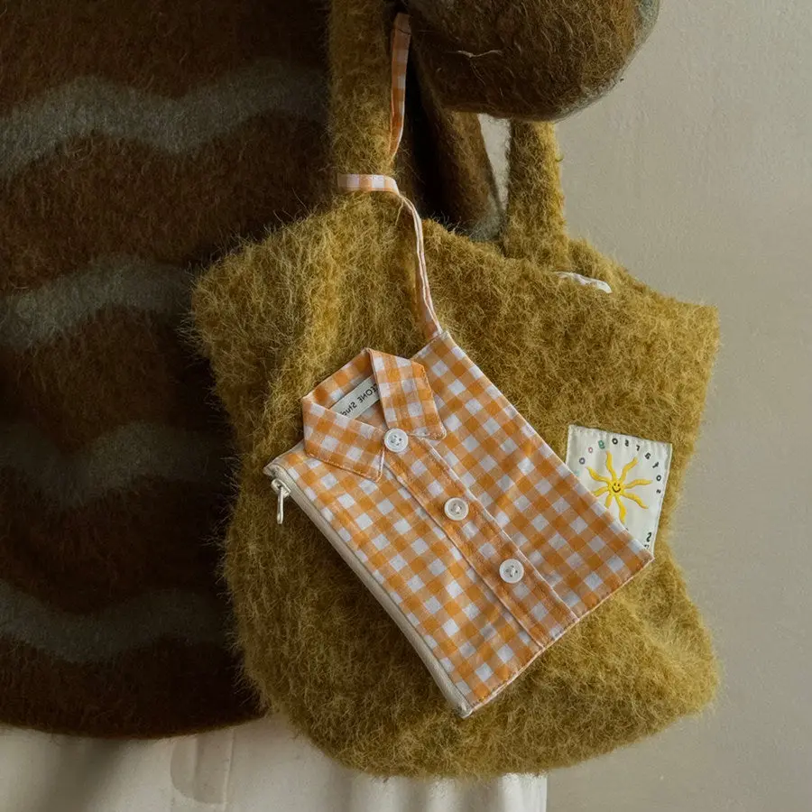 Handmade Fabric Shirt With Coin Purse For Women