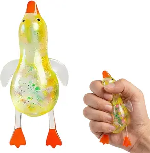Cute Duck Squishy Sugar Stress Ball, Glitter Soft Duck Squishy Fidget Stress Balls Ultra Soft Moldable Slow Rise Ducks Stress for Anxiety Relief