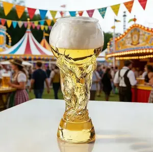 Trophy Beer Glass,Premium SocceThemed Beer Glasses for Men, Novelty World CupTrophy Shape for Game Day Parties, Man Cave &Football Fan Gifts Drinkware Mug Bottles Tumblers