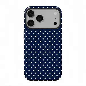 for iPhone 16 ProMax Glossy-blue polka dots iPhone case, suitable for iPhone17 ProMax,16Promax, Pro,plus,15,14,13 Premium phone case |   Shockproofprotective phone case | Smart phone case, a gift for girls