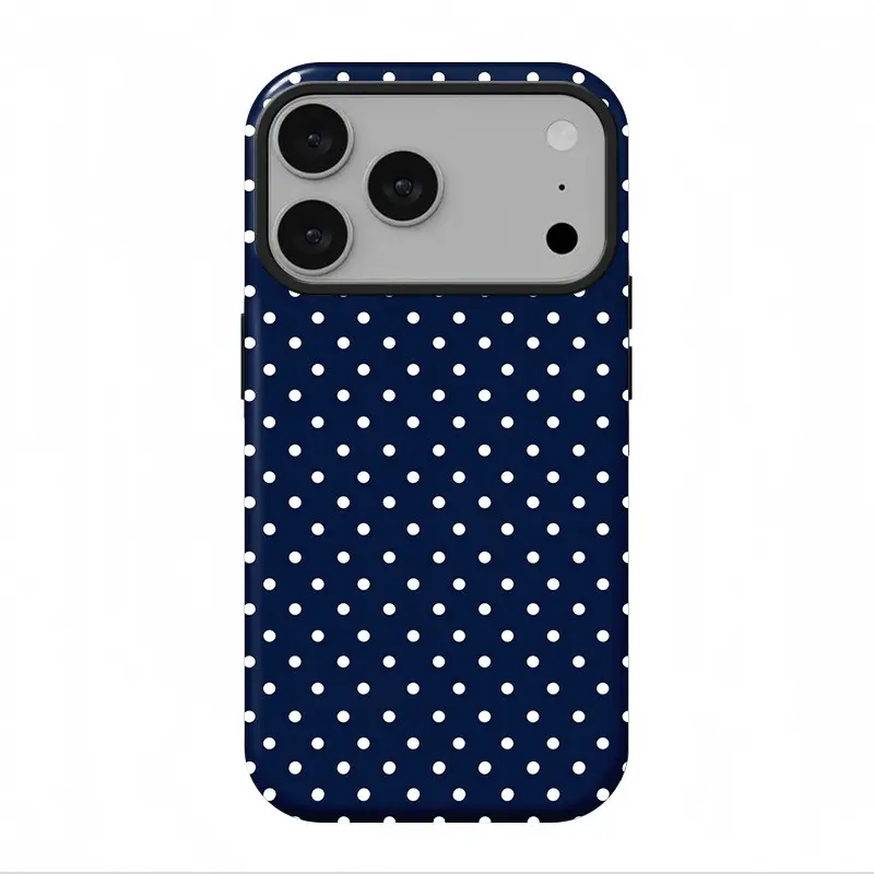 blue polka dots iPhone case, suitable for iPhone17 ProMax,16Promax, Pro,plus,15,14,13.Premium phone case |   Shockproofprotective phone case | Smart phone case, a gift for girls