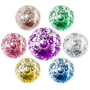 Sequins Beach Ball Pool Toys Balls Glitters Inflatable Clear Beach Ball Swimming Pool Water Beach Toys