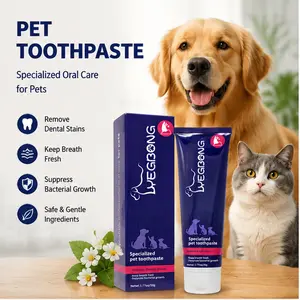 Yegbong Pet Oral Care Paste – Dog & Cat Toothpaste for Fresh Breath, Tartar & Plaque Removal, Teeth Whitening, Healthy Gums, Dental Hygiene, Easy & Safe for Pets