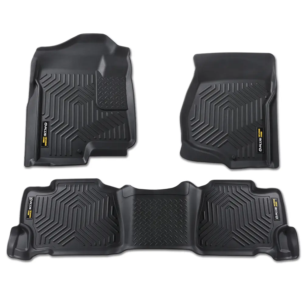 G-PLUS Upgraded Pre-Fit TPE All Weather Floor Mats, Stable TPE Grip & Confident Footing, Stays Firm & Flat, Waterproof Durable Vehicle Accessories for 07-13 Chevrolet Silverado/GMC Sierra 1500 Truck Floor Liners
