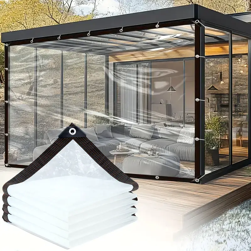 Transparent PVC Canopy Cloth - Waterproof Windproof Insulation Cover for Balcony Windows, Succulent Plants, Outdoor Furniture & Garden - Durable Weather-Resistant Protection
