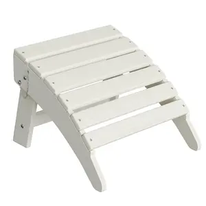 Garvee Folding Adirondack Ottoman and Chair Set - Durable HDPE Outdoor Footrest and Chair with All-Weather Resistance, Ideal for Deck, Backyard, Patio, Poolside, Porch, and Lawn, Available in Multiple Colors and Packs