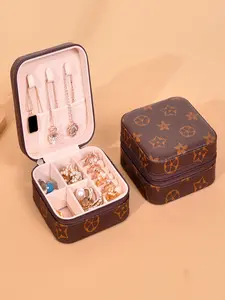 Portable Mini Jewelry Box Set, Earrings & Necklace Storage Organizer with Multi Compartment Design, Ideal Gift for Valentine's Day, Party Favors, Mother's Day