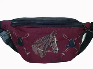 Horse and Hound Tapestry Large Fanny Pack, Equestrian Handbags
