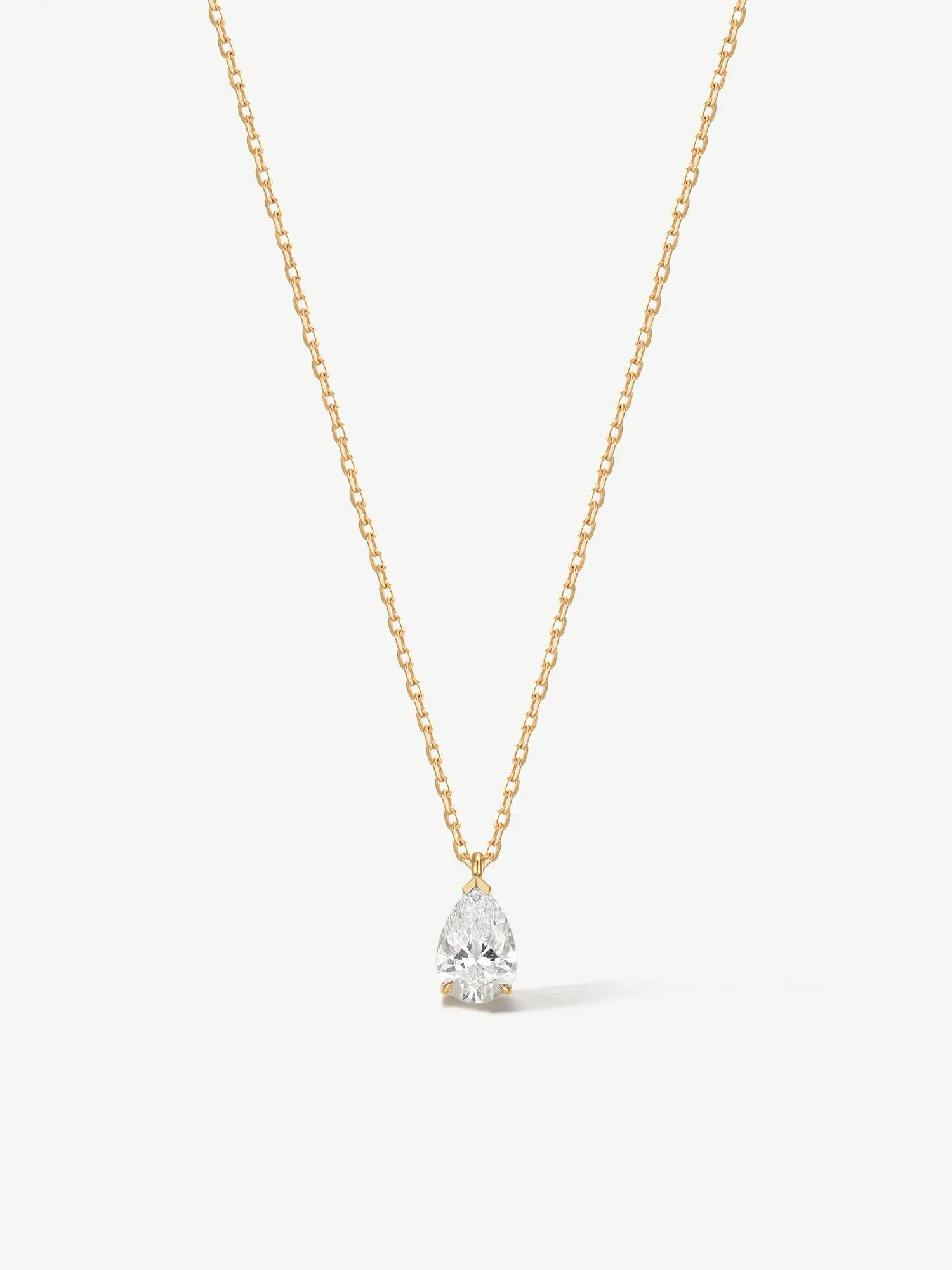 "Essence of Elegance" 0.5 Carat Pear Shape Lab Grown Diamond Solitaire Necklace in 14K Solid Gold Promise Anniversary Birthday Gifts for Women