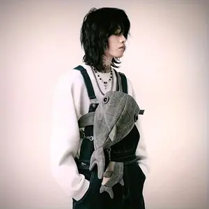 Novelty Whale Shark Animal Design Unisex Crossbody Sling Bag – Polyester Canvas Blend Trendy Casual Travel Pack for Camera & Photo Accessories Storage