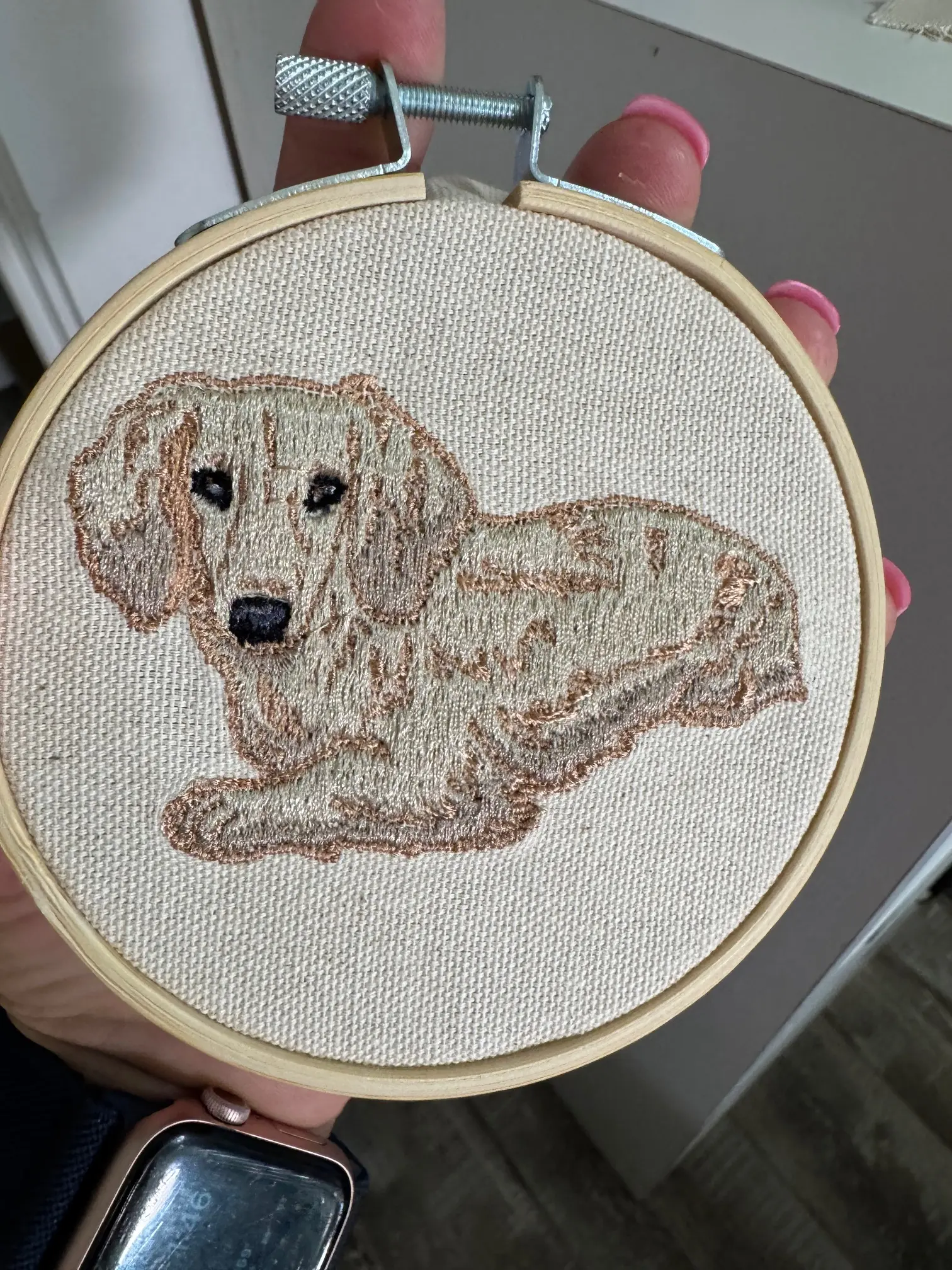 Dachshund Machine-Embroidered Framed Plaque, Decorative Room & House Decor Framed Art for Home Use, Other Dog Breeds & Designs Available, Decoration, Room Decor, Embroidery