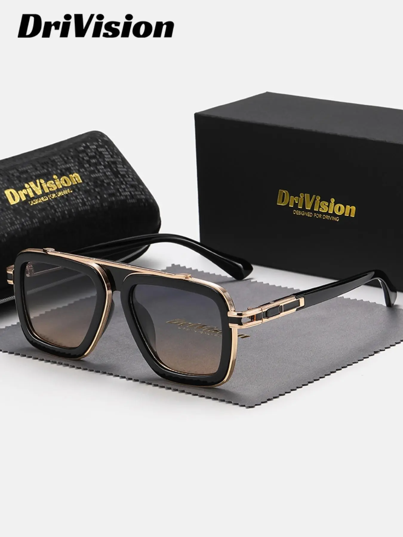 Unisex Retro Square Aviator Frame Sunglasses, Trendy Casual Uv400 Sunglasses for Women & Men, Fashion Accessories for Outdoor Activities