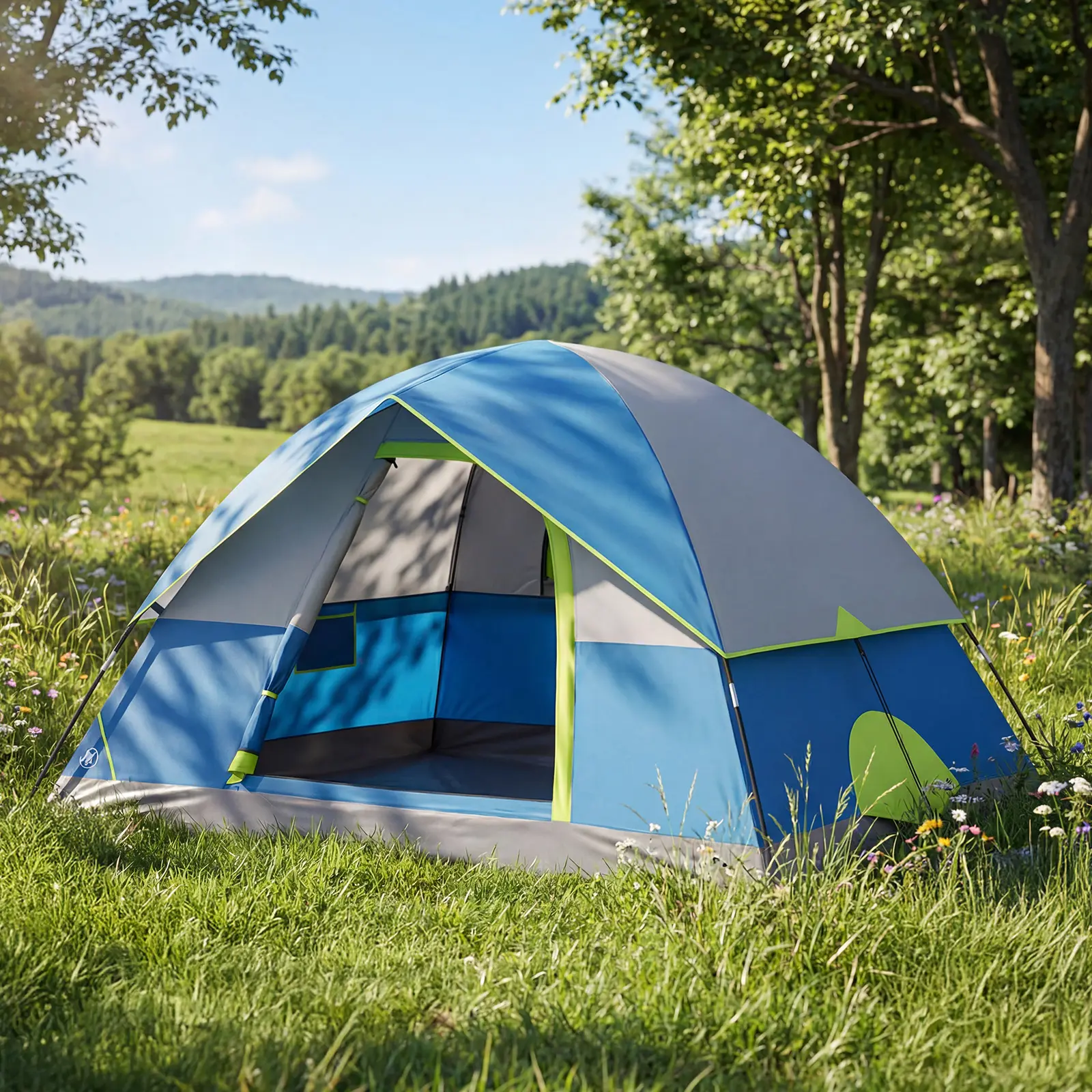 Portable Waterproof Camping Tent with Rainfly for 2-4 People, Easy to Set Up for Family Camping Trips