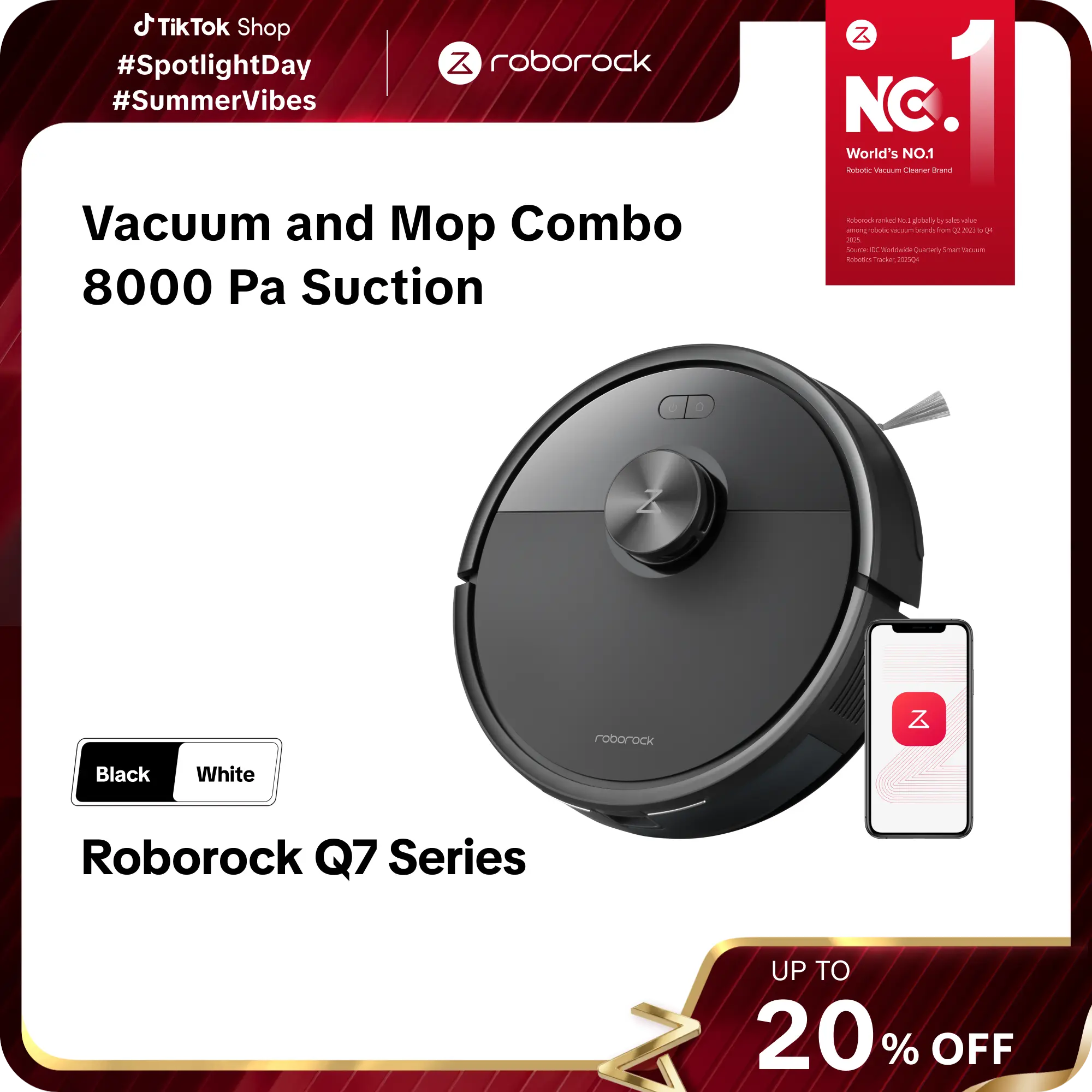 [SaleLink] Roborock Q7 Series Robot Vacuum and Mop Combo (Q7 L5), LiDAR Navigation, Pet Hair, Automatic Vacuum Cleaner for Home Robot, Self-Charging Robotic Vacuum Cleaning, APP-Controlled Mopping #DealsForYouDays