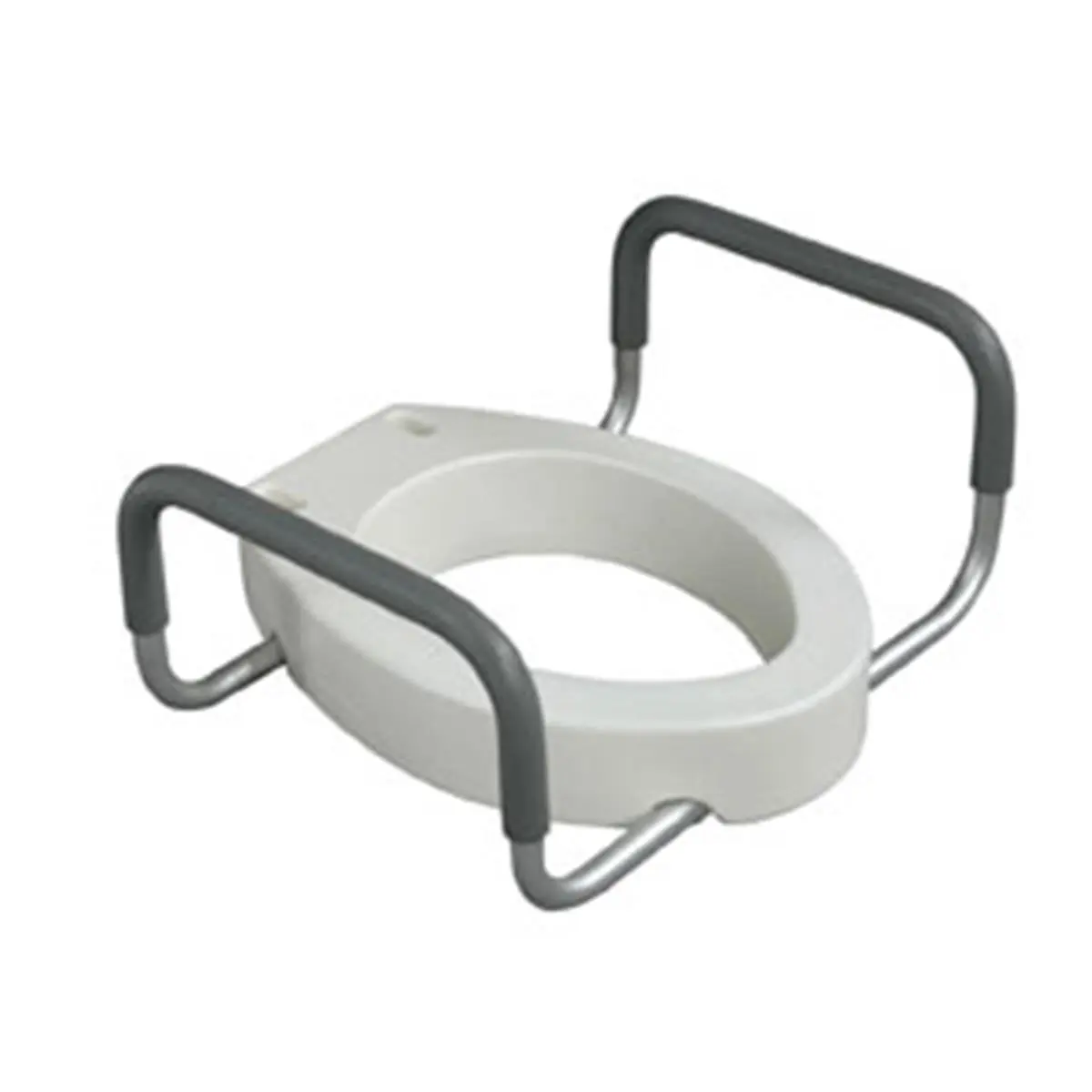 Premium Metal-Plastic Elongated Toilet Aid Seat Riser, Heavy-Duty with Removable Arms, Easy to Install, 20.5x16x9.5in Dimensions, Fits Most Toilets for Those with Sitting or Standing Difficulties