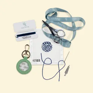 Happy Stitching - Zebra Dot Key Fob Needlepoint Kit - All-in-One, Self-Finish Needlepoint Kit