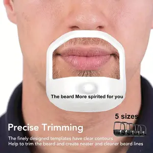 5-Piece Beard Styling Templates Set, Goat Beard Shaping Tools Kit, Professional Grooming Accessories for Men, Easy-To-Use Design